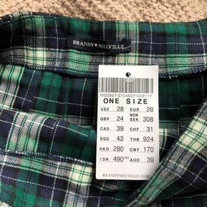 NWT brandy melville plaid pleated skirt